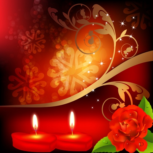 ,     -   / Candles, champagne and red roses - vector stock