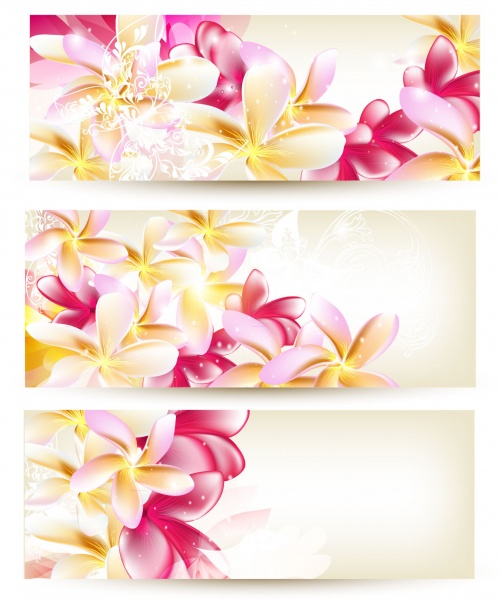 Floral cards and banners