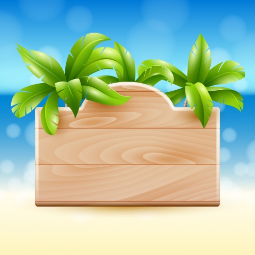 Tropical Wooden Boards Vector