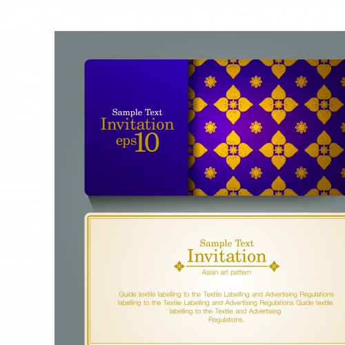    | Elegant invitation cards vector