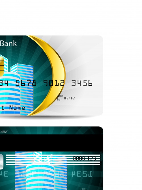    | Credit bank card template vector