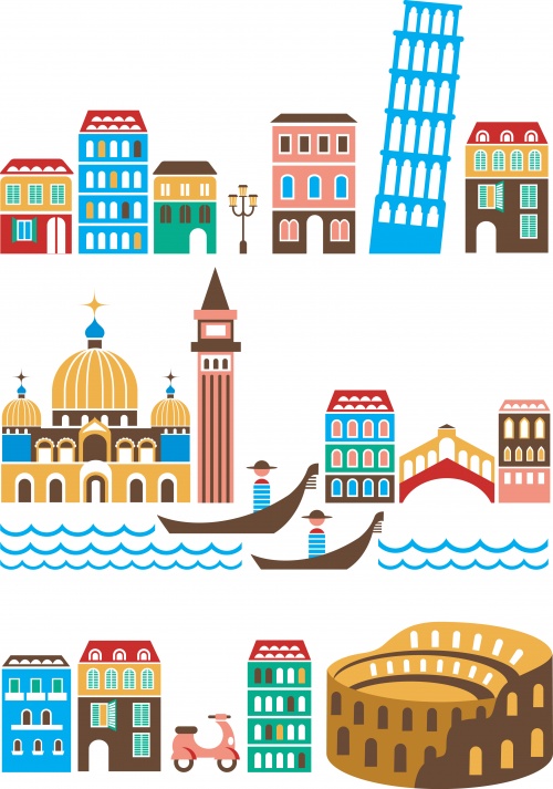   / Town buildings in vector stock_town