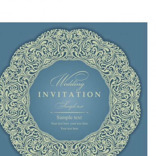      3 | Vintage wedding invitation card vector set 3