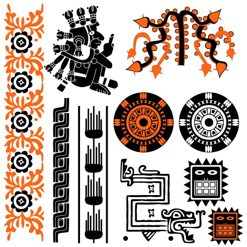   / Ancient Ornaments on white in vector