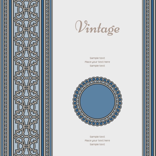        / Blue vintage invitation in vector