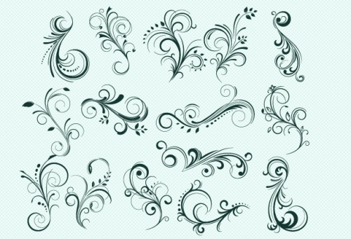 Designtnt - Floral Swirls Set 2