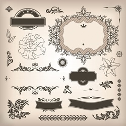      / Vintage elements in vector colection