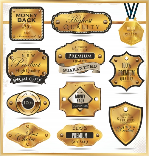      / Luxury golden labels in vector