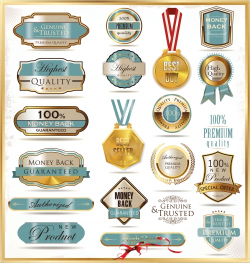      / Luxury golden labels in vector