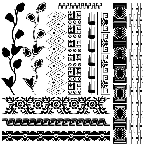     / Black etnick ornaments in vector
