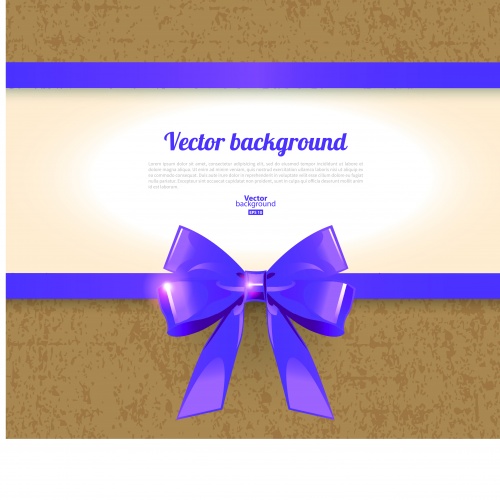    | Cardboard vector background with bow