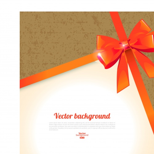    | Cardboard vector background with bow