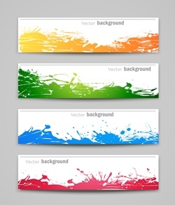     / Color splash banners in vector