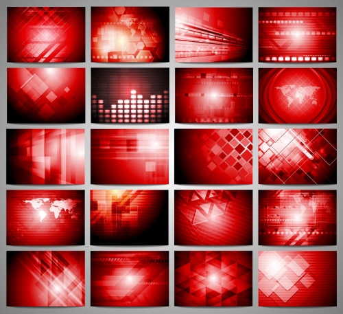 Red and blue technical backgrounds