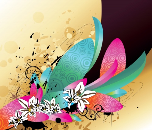 Stock: Flowers abstract color vector