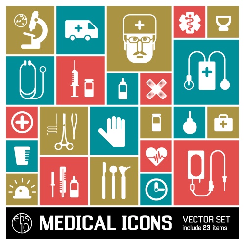       / Medical banners and icons in vector