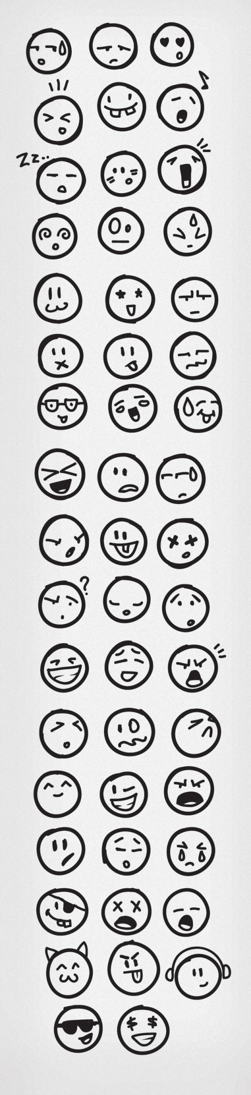 Designtnt - Vector Doodle Emoticons