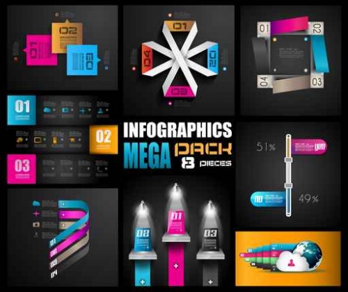 ,  29 / Infographics design template with numeration, part 29