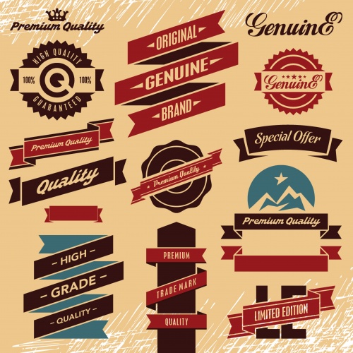 Retro labels, stickers and badges