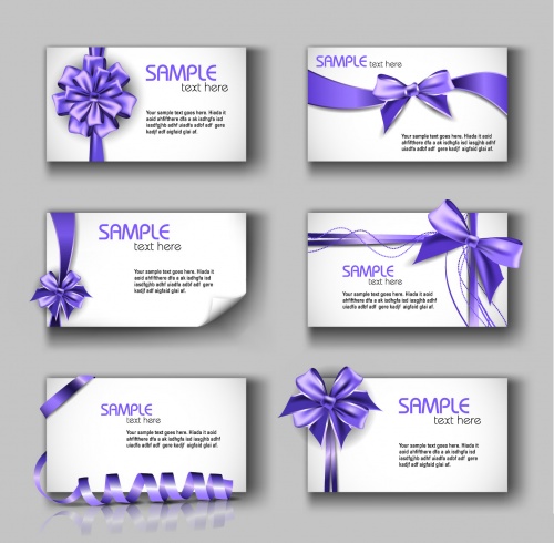 Business Cards with Bows Vector