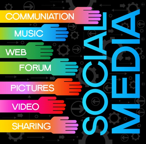      | Social media collection in vector