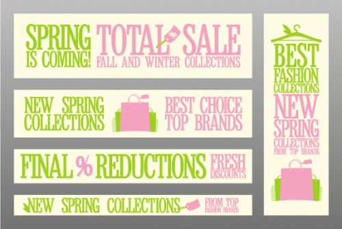        / Spring fashion banners for sale and new collections in vector