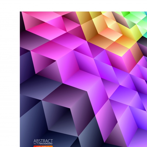      | Colored square and cube vector background