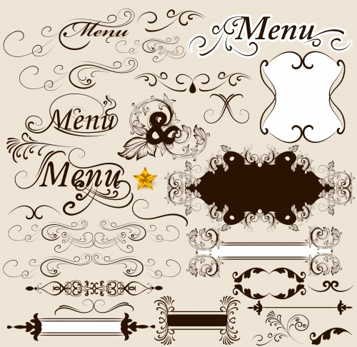      / Collection of calligraphic design elements