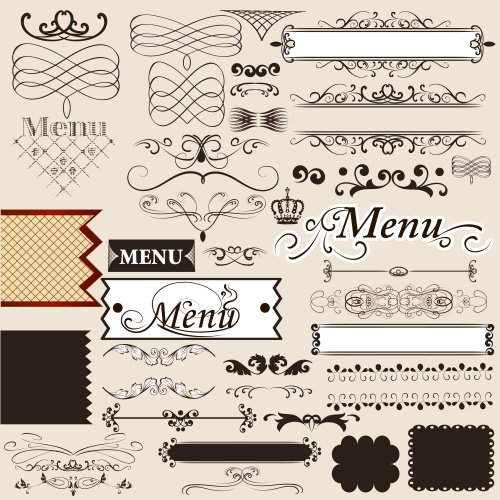      / Collection of calligraphic design elements