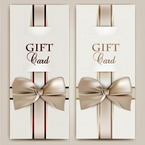       / Gift card with ribbon - vector stock