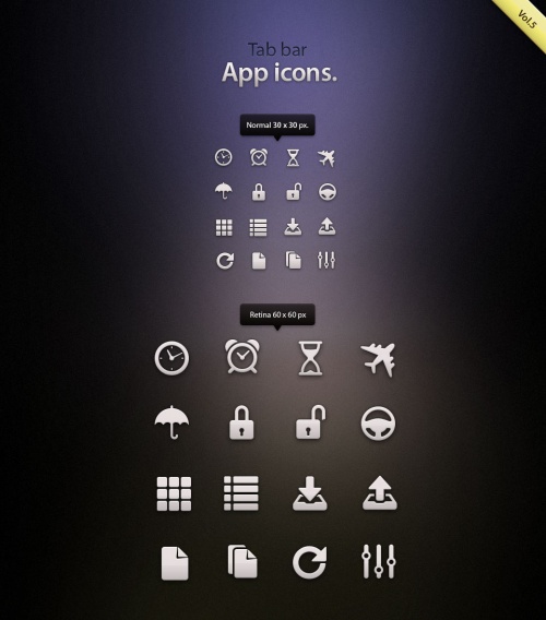 Pixeden - Tab Bar Icons iOS vol5