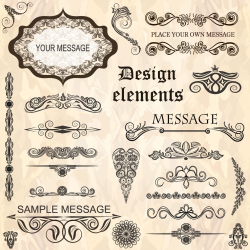 Decorative calligraphic design elements