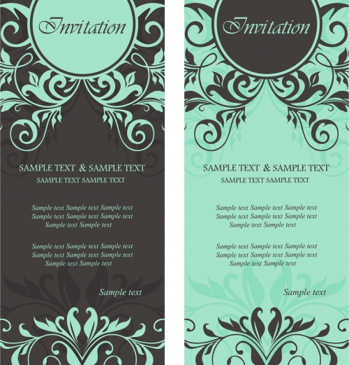 Floral Invitation Banners Vector