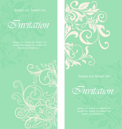 Floral Invitation Banners Vector