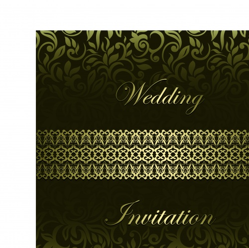     2 | Vintage wedding invitation card vector set 2