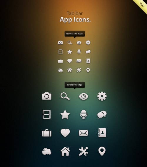 Pixeden - Tab Bar Icons iOS vol1