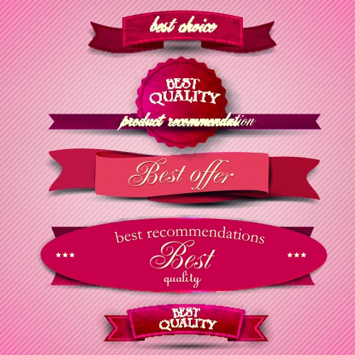 Red ribbon banner and label vector