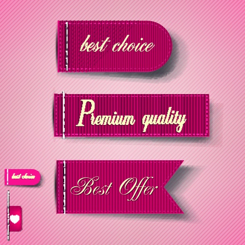 Red ribbon banner and label vector