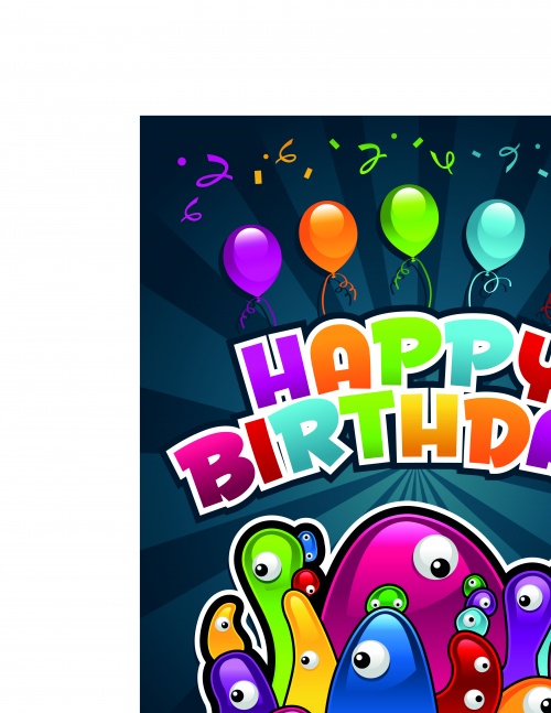       | Happy birthday greeting card with balloons vector
