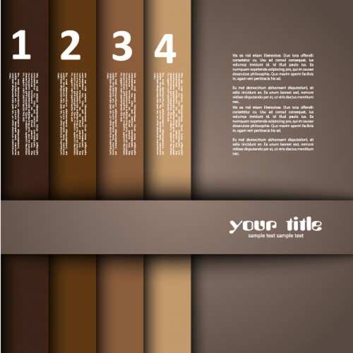 Brown numbered banners design