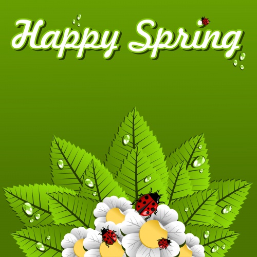 Stock: Happy Spring leaves background