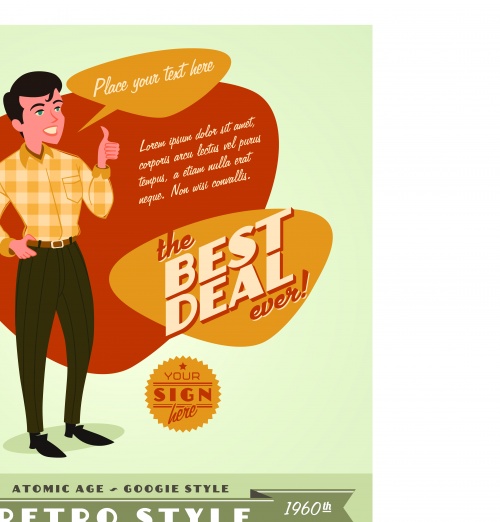      | Promotional poster retro style vector