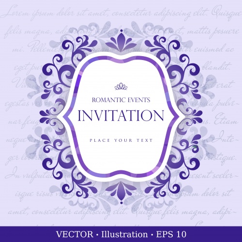 Vector backgrounds with an ornament for the invitation