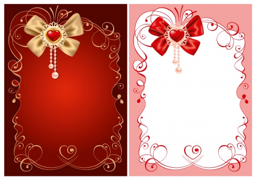 Vintage backgrounds by holidays with tapes and hearts in a vector