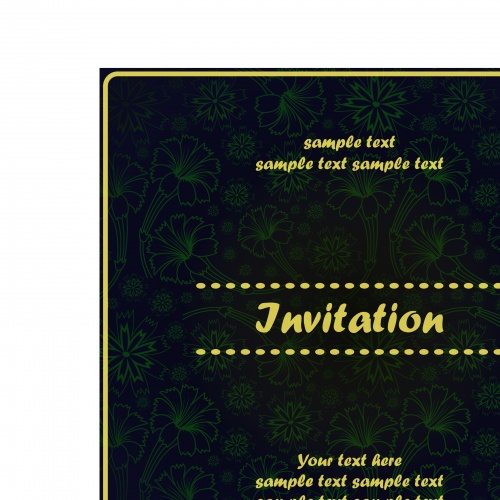    | Floral invitation cover vector