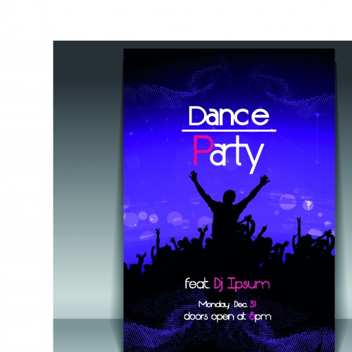       3 | Flyer dance night party vector set 3