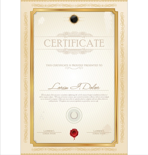 Template of certificate or diploma