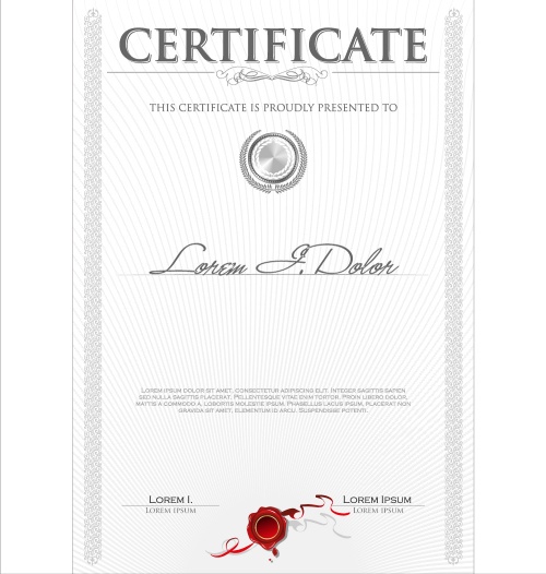 Template of certificate or diploma