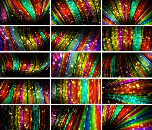 Wavy multicolored vector backgrounds set 3