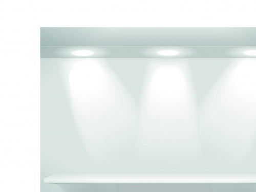      | Showcase and shelves light vector